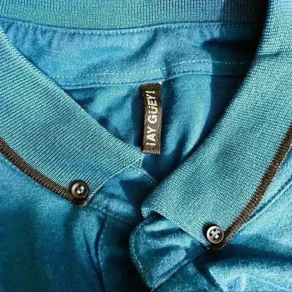 Ay Guey Blue Skull Aztec Short Sleeve Polo Shirt - Picture 12 of 13